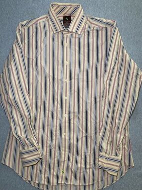 Tailorbyrd Men's Multi Color Striped Cotton Casual Shirt XL